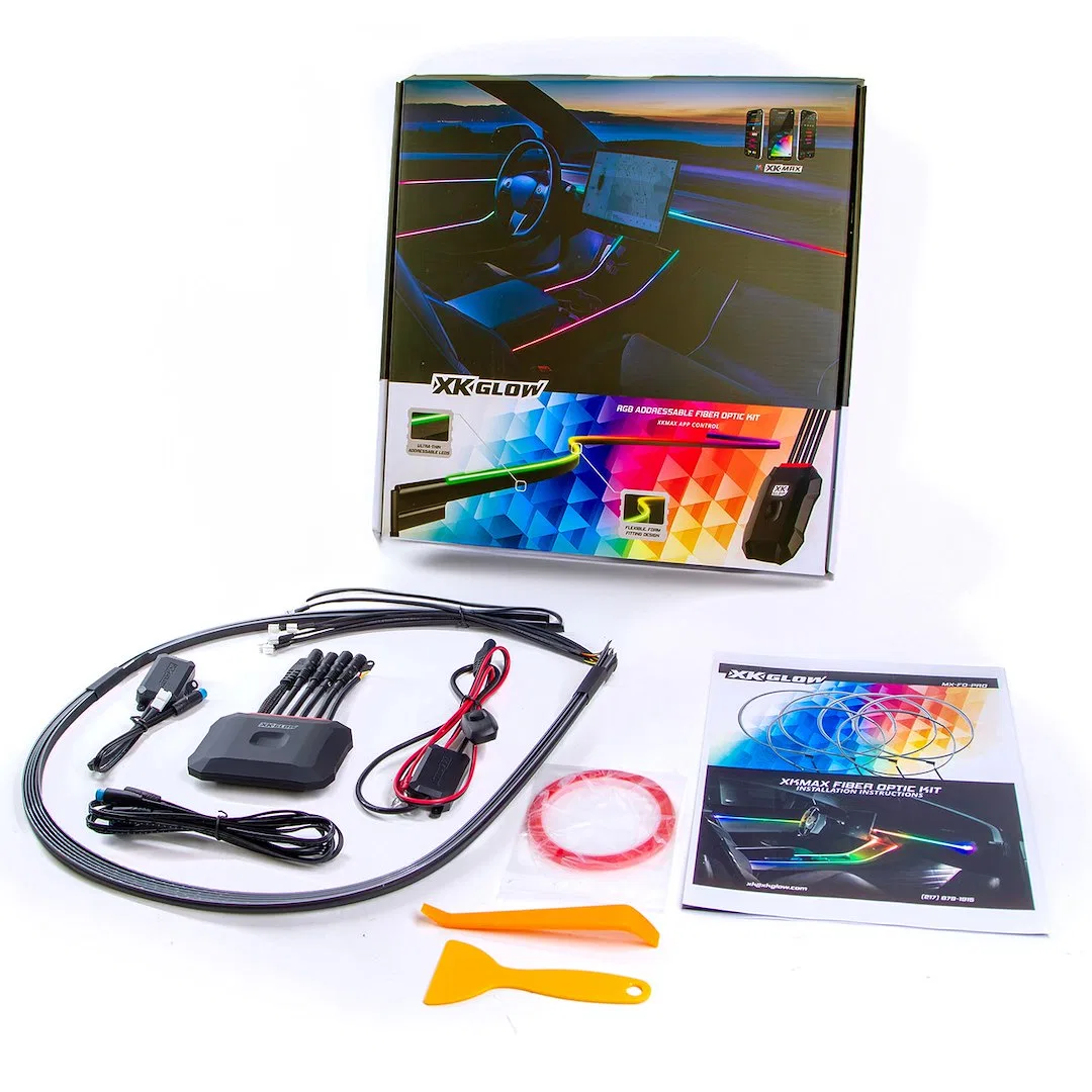 MX-FO-PRO – XK GLOW Interior Light, LED Flex Strip Two 30 Inch Length/ Four 43 Inch Length Multi-Color 14 Volt 4 Chan...